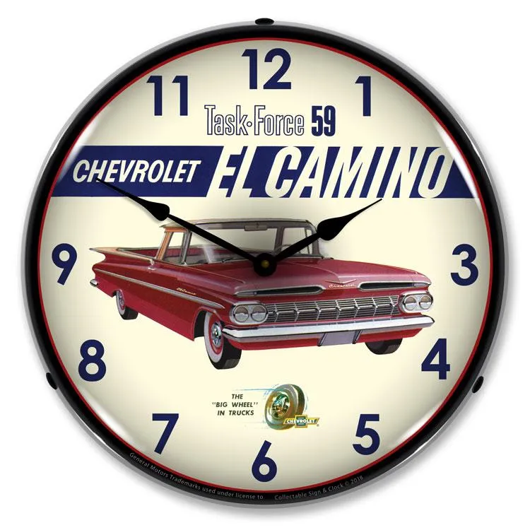 Collectable Sign and Clock - 1959 El Camino Clock