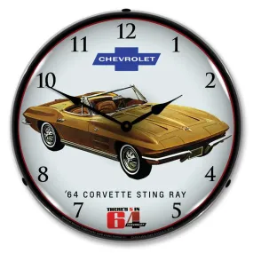 Collectable Sign and Clock - 1964 Corvette Sting Ray Clock