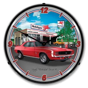 Collectable Sign and Clock - 1969 RS SS Camaro Mobil Clock