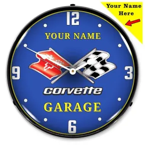 Collectable Sign and Clock - Add Your Name C3 Garage Clock