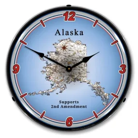 Collectable Sign and Clock - Alaska Supports the 2nd Amendment Clock