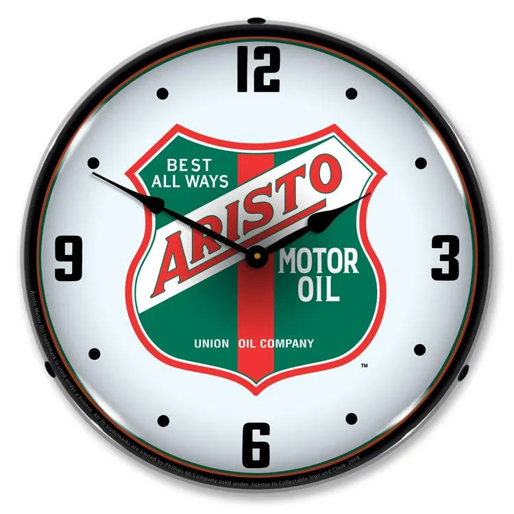 Collectable Sign and Clock - Arista Motor Oil Clock