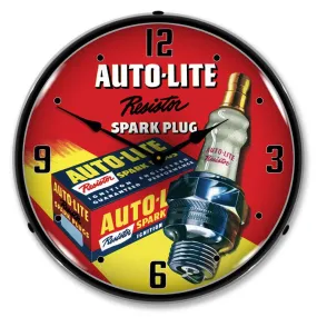 Collectable Sign and Clock - Autolite Resistor Spark Plugs Clock