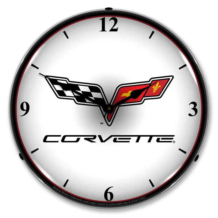 Collectable Sign and Clock - C6 Corvette Clock