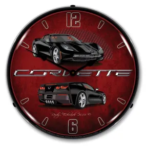 Collectable Sign and Clock - C7 Corvette Black Clock