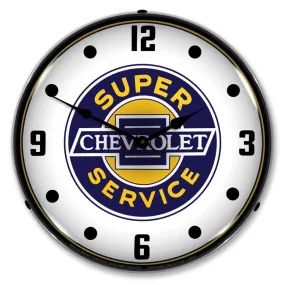 Collectable Sign and Clock - Chevrolet Super Service Clock