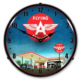 Collectable Sign and Clock - Flying A Gas Station Clock