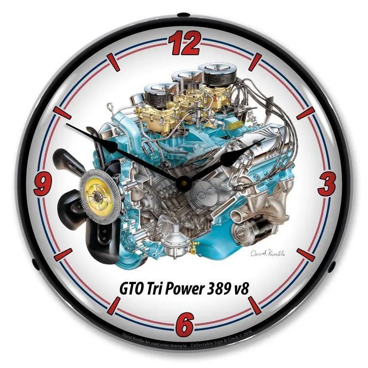 Collectable Sign and Clock - GTO Tri Power V8 Clock