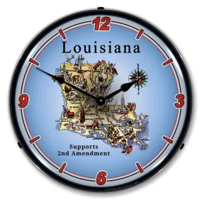 Collectable Sign and Clock - Louisiana Supports the 2nd Amendment Clock