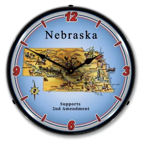 Collectable Sign and Clock - Nebraska Supports the 2nd Amendment Clock