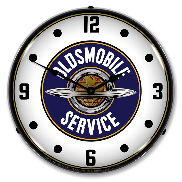 Collectable Sign and Clock - Oldsmobile Service Clock