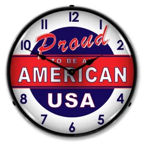 Collectable Sign and Clock - Proud to be American Clock