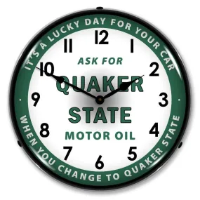 Collectable Sign and Clock - Quaker State Oil Clock