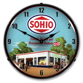 Collectable Sign and Clock - Sohio Gas Station Clock