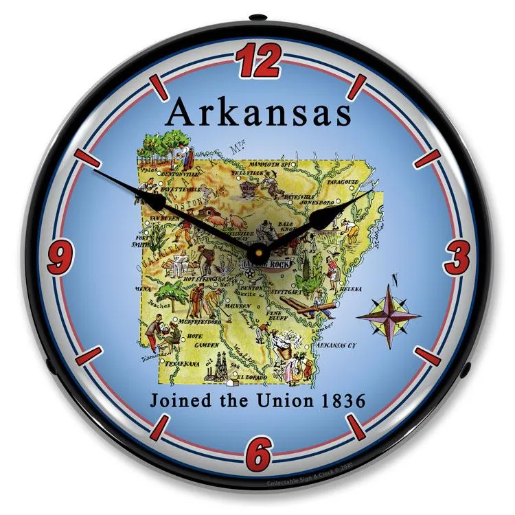 Collectable Sign and Clock - State of Arkansas Clock