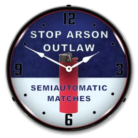 Collectable Sign and Clock - Stop Arson Clock