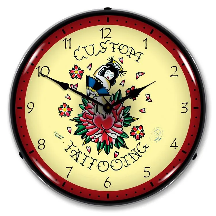 Collectable Sign and Clock - Tattoo Rose Clock