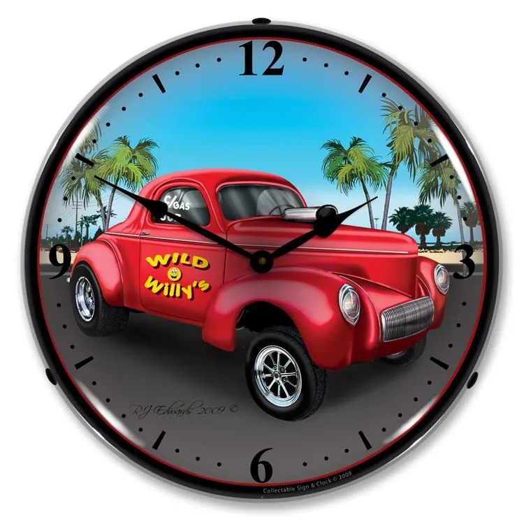 Collectable Sign and Clock - Willys Gasser Clock