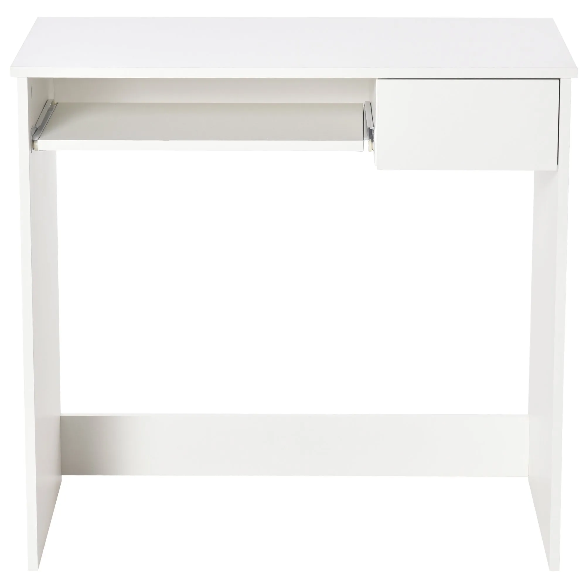 Compact Computer Table with Keyboard Tray Drawer Study Office Working Writing Desk - White