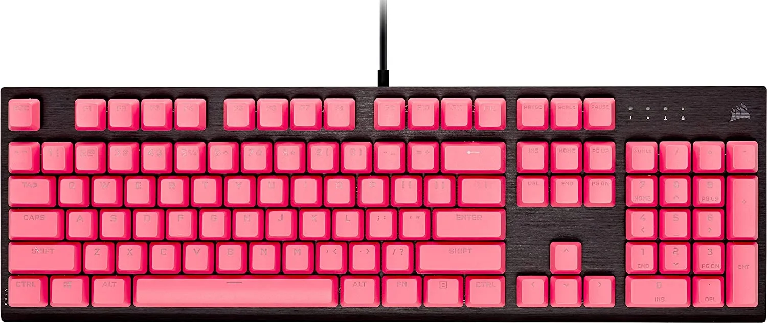 Corsair Keycap PBT Double-Shot PRO Keycap Mod Kit – Double-Shot PBT Keycaps – Standard Bottom Row – Textured Surface - (Rogue Pink)