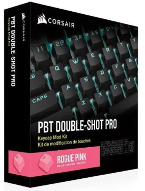 Corsair Keycap PBT Double-Shot PRO Keycap Mod Kit – Double-Shot PBT Keycaps – Standard Bottom Row – Textured Surface - (Rogue Pink)