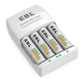 EBL AA Rechargeable Batteries 2300mAh with 916 Charger Combo