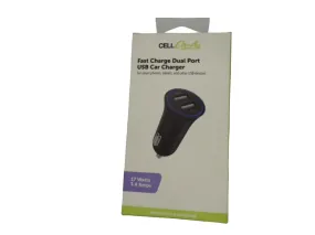 Fast Charge Dual Port USB Car Charger 17W 3.4A Cell Candy