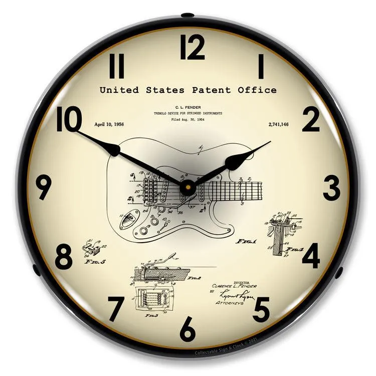 Fender 1954  Patent Backlit LED Clock