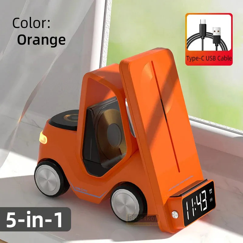 Forklift-Inspired Multi Alarm Clock & Wireless Charger