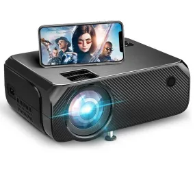 Full HD 1080P Supported Projector, Compatible with iOS, Android, VGA, AV, HDMI, USB, SD Card