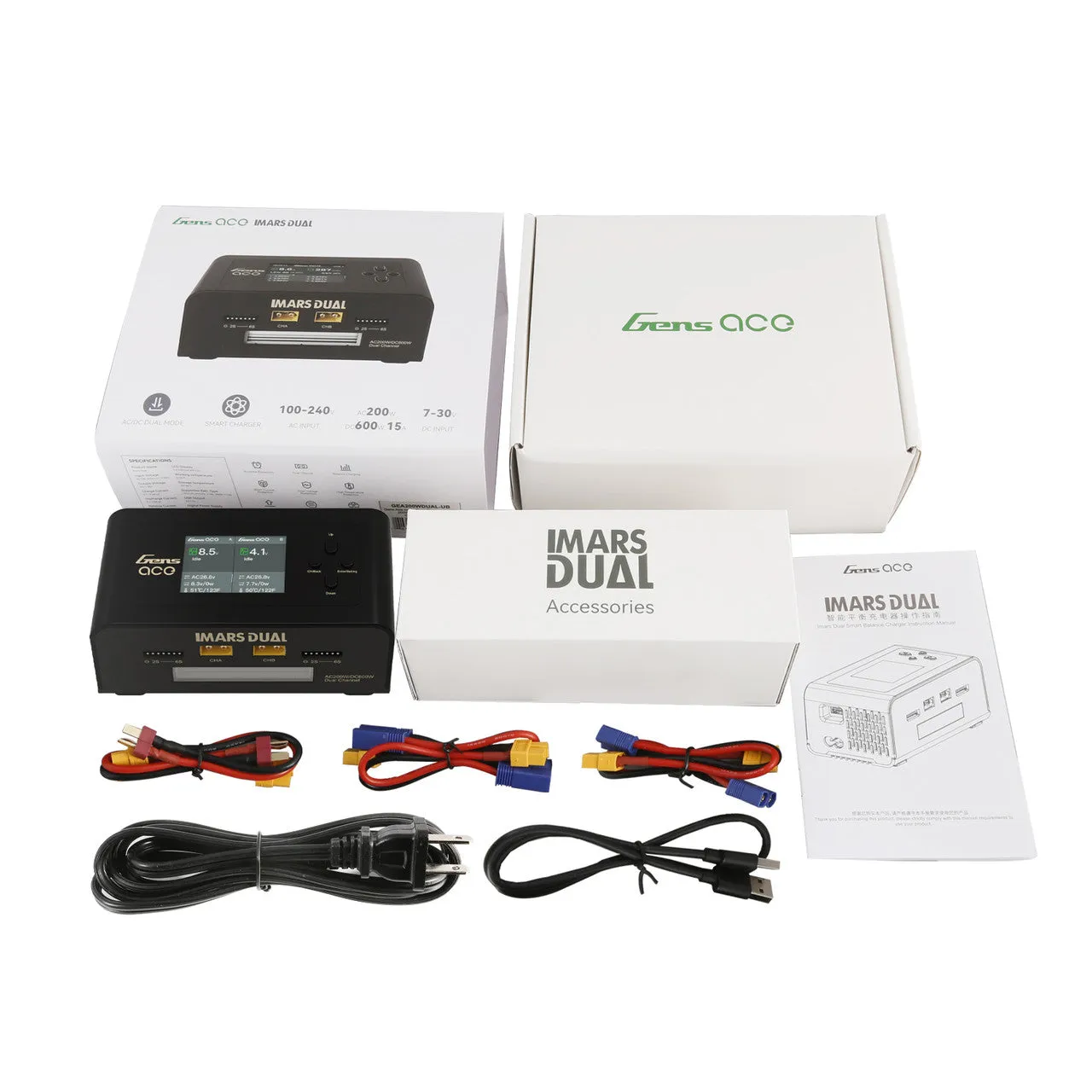 GensAce Imars Dual Channel AC200W/DC300Wx2 Balance Charger 