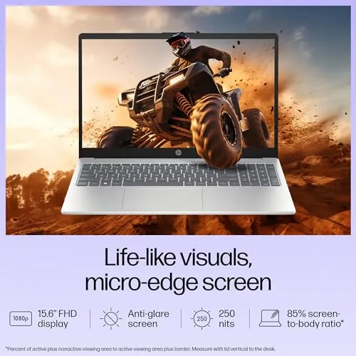 HP Laptop 15, Intel® Core™ i3-1315U, 8GB DDR4 Ram,512GB SSD,Intel UHD Graphics, Windows 11   MS Office'2021, Dual Speakers,15.6-inch(39.6 cm),FHD, Natural Silver,1.59 kg,15-fd0129TU