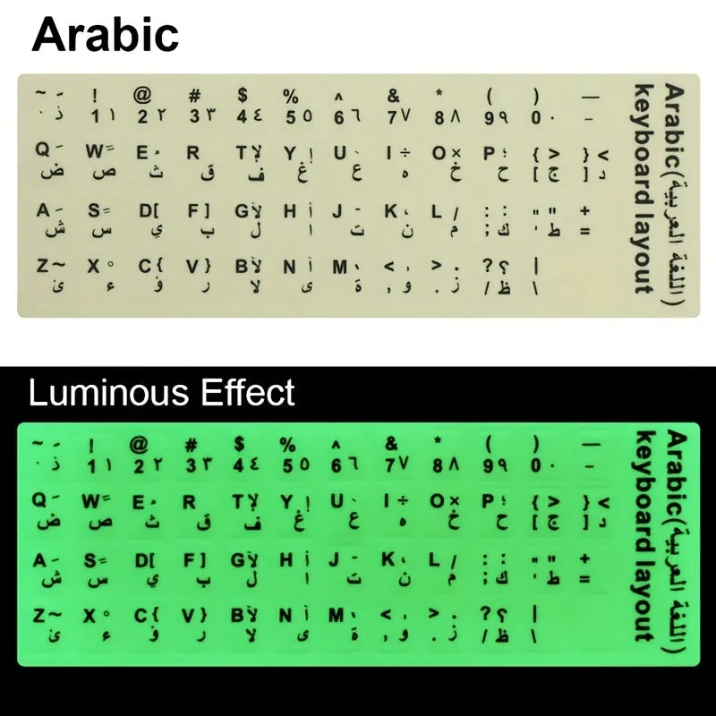 Illuminate Your Keyboard with Luminous Protective Film Stickers in Russian/Arabic Language Layout