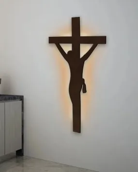 Jesus On Cross Mdf Led Decorative Backlit For Home And Office Decor