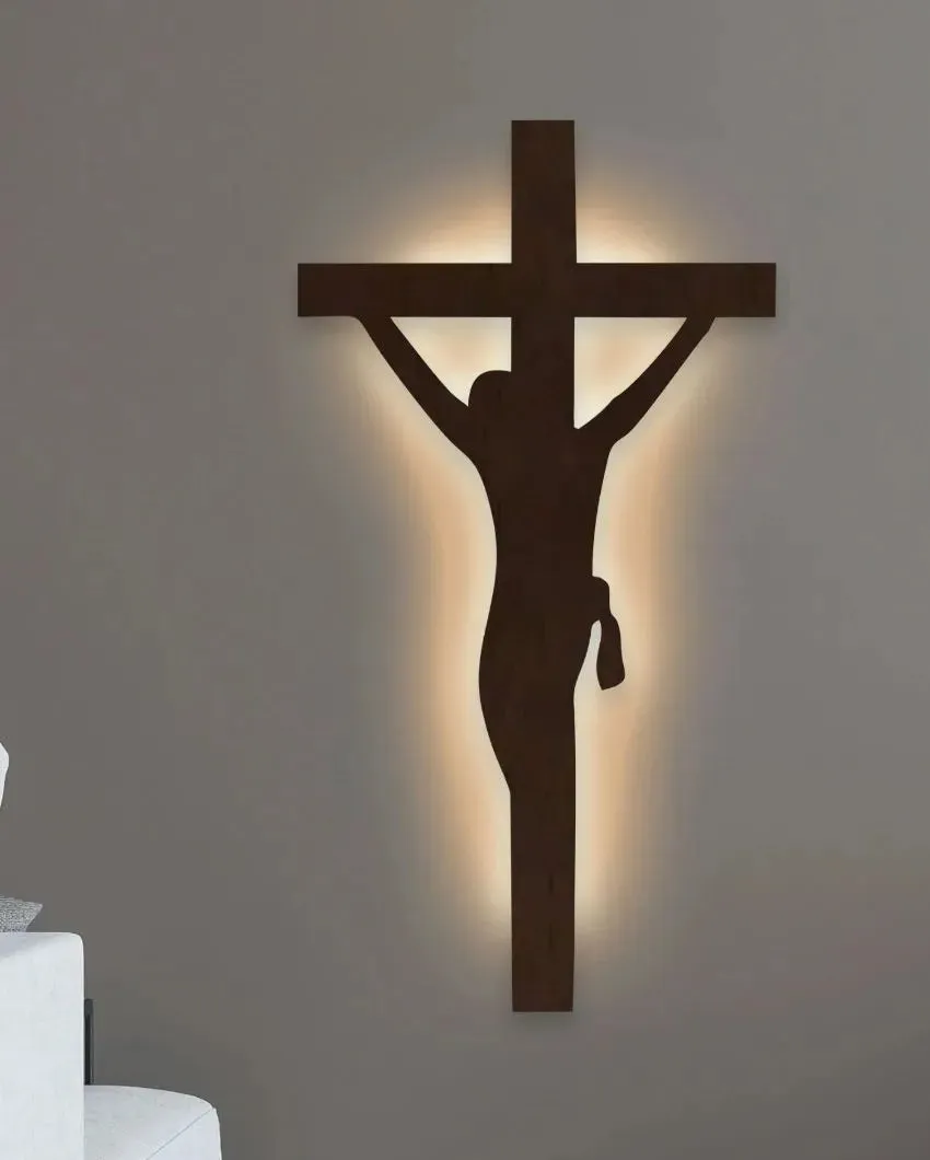 Jesus On Cross Mdf Led Decorative Backlit For Home And Office Decor