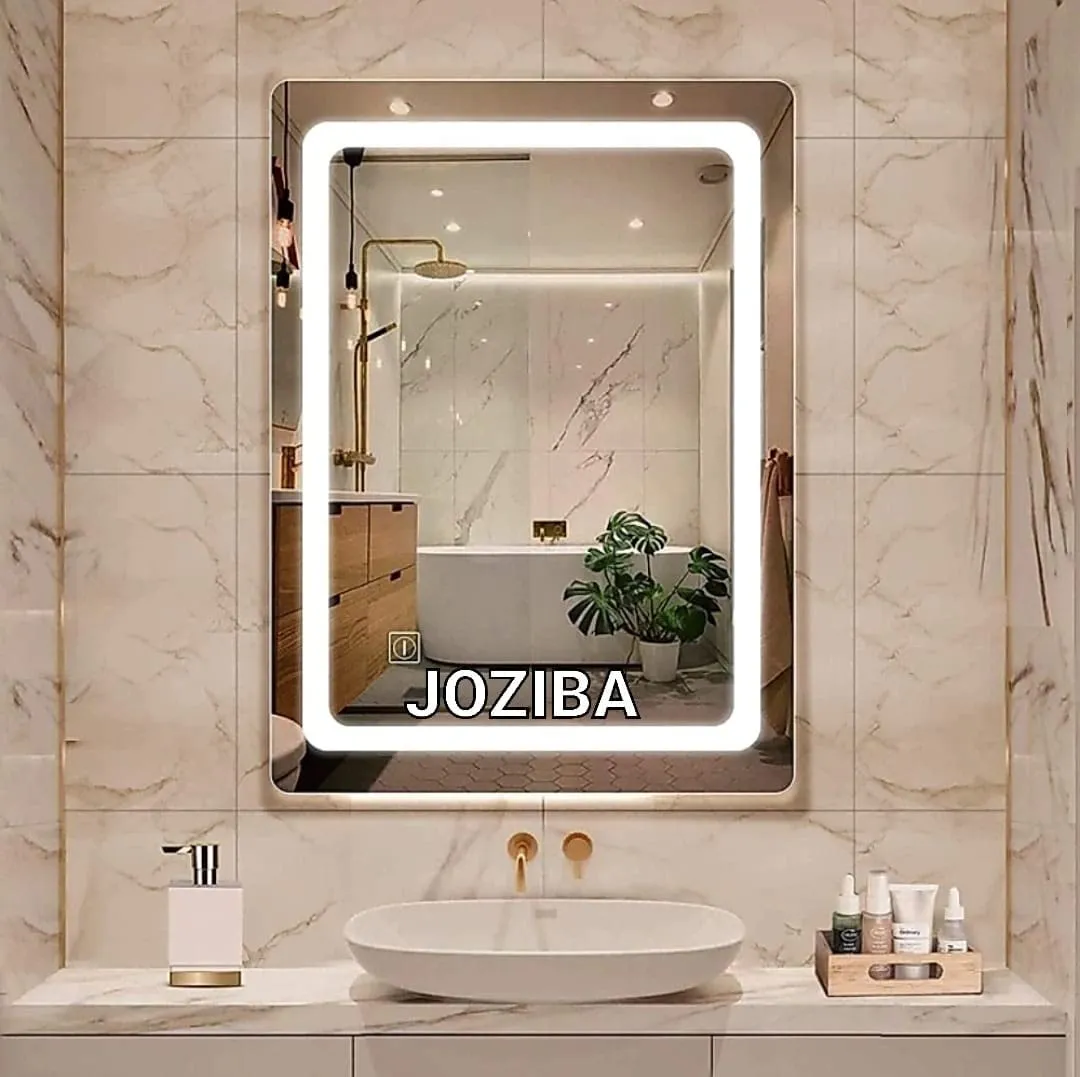 Joziba Glass Led Bathroom Mirror Wall Mounted Backlit (18 X 24 Inch_01, White Light   Warm Light) - Rectangular