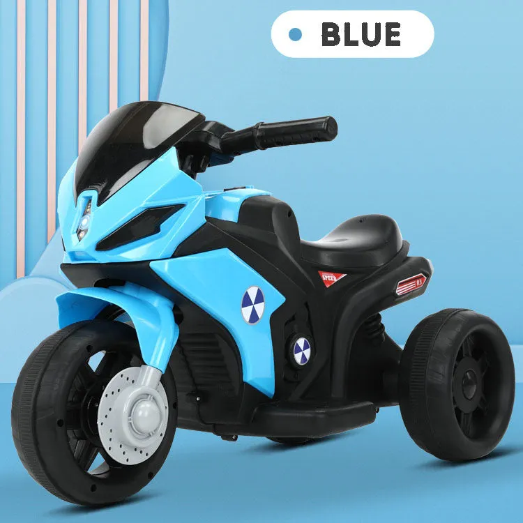 Kids Ride On Motorbike electric three-wheeled motorcycle bike for boys, rechargeable, with music, lights. Gift for boys