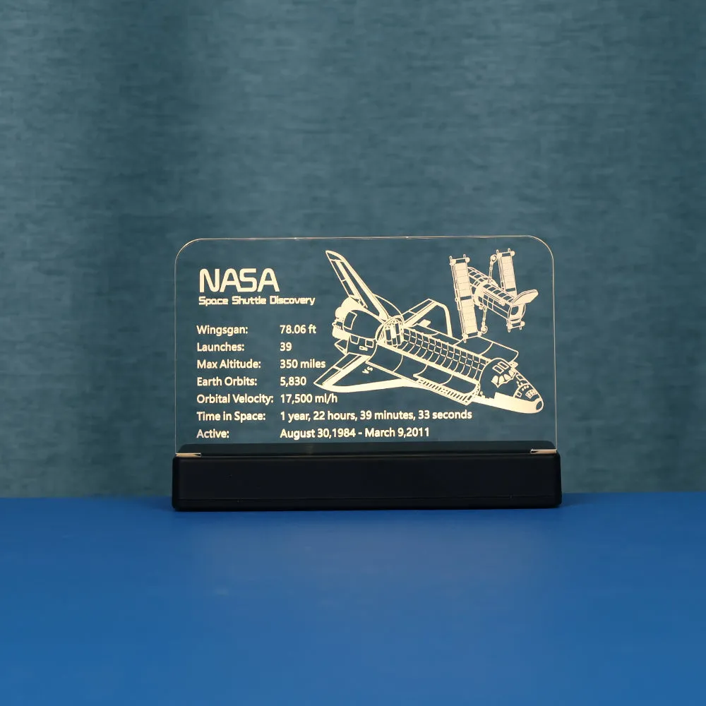 LED Acrylic Nameplate Nameplate for NASA Space Shuttle Discovery #10283