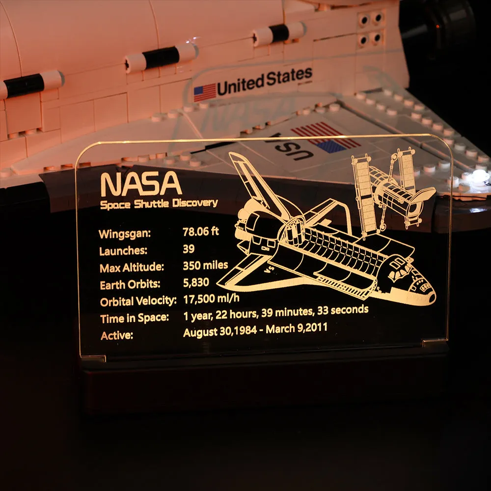 LED Acrylic Nameplate Nameplate for NASA Space Shuttle Discovery #10283