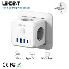 LENCENT Smart Multi-Plug Charger: Versatile Power Hub for Home & Travel