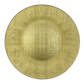 Linen - Glass Charger Plate in Gold (Item # 0236)