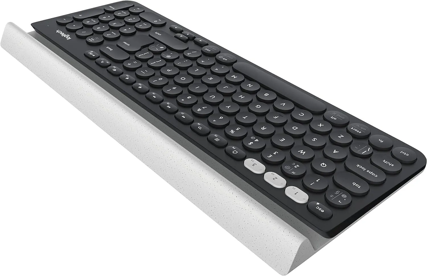 Logitech K780 Multi-Device Wireless Keyboard, QWERTY German Layout - Dark Grey/White