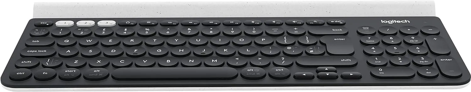 Logitech K780 Multi-Device Wireless Keyboard, QWERTY German Layout - Dark Grey/White