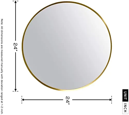 LUPPRA Black Round Wall Mirror, Bathroom Metal Frame Hanging Circle Mirror for Bedroom Living Room Vanity Washroom Entryway (24X24 INCH) BRR2