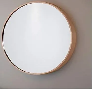 LUPPRA Round Metal Wall Mirror || Modern Mirror Decorative Mirror || Gold Round Mirror for Your Wash Basin(24 X24 INCH) (Rose Gold 4)