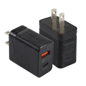 LZ-728 Dual Port QC 3.0 & PD 20W Fast Travel Charger - US Plug