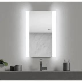 MALLIK DESIGN Sideline Outer Rectangle Led Bathroom Mirror Wall Mounted (3 Lights Integrated) | 24x18 Inches, Round, Framed