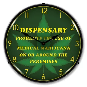 Marijuana Dispensary Backlit LED Clock