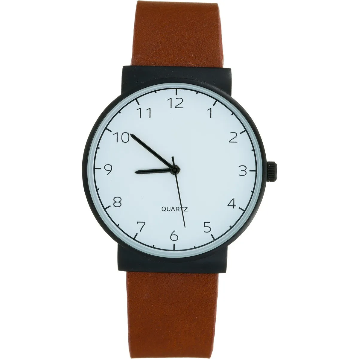 Men's Round Analogue Watch/Tan/Brown/Black