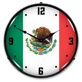 Mexican Flag Backlit LED Clock